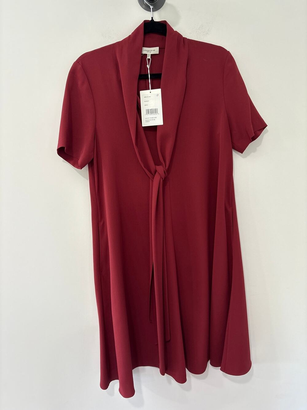 NWT Lafayette 148 Short Sleeve Dress Scarlet Size S